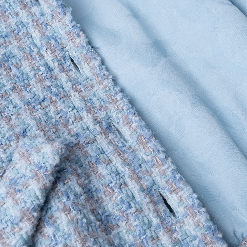 Details for (W) シャネル 2024 春夏 ブルーチェック柄ラペル長袖ジャケット P73346-V64915-NJ593