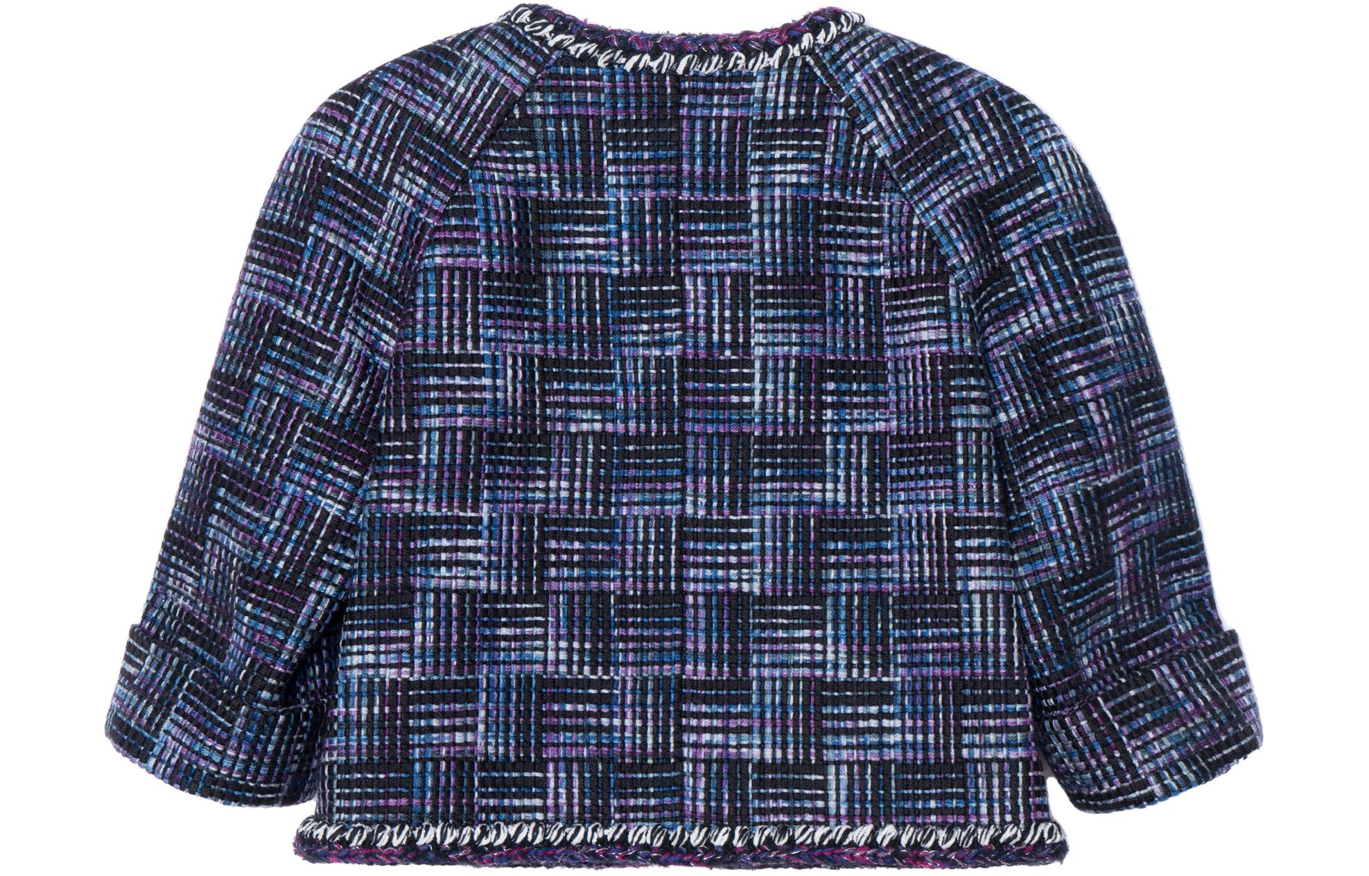 (Women) CHANEL Spring Summer 2024  Navy Blue Tweed V-Neck Long Sleeve Jacket. P75467-V67167-NQ363 圖 3