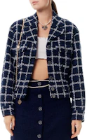 Order (W) CHANEL 春夏2024 深藍色格紋扣式外套 P76725-V68782-NU898