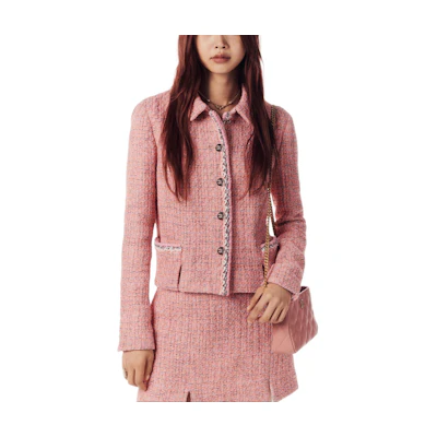 (Women) CHANEL Spring/Summer 2024 Pink Checkered Long Sleeve Jacket for Women. P76681-V68648-NL395