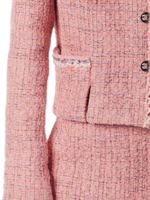 (W) 香奈兒 2024春夏粉紅格紋長袖外套女款 P76681-V68648-NL395 Details for (W) 香奈兒 2024春夏粉紅格紋長袖外套女款 P76681-V68648-NL395