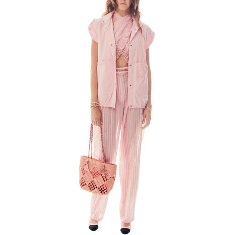 (Women) CHANEL Spring Summer 2024 Pink Short-Sleeve Jacket for Women with Pockets P76214-V68691-NW001 圖 4