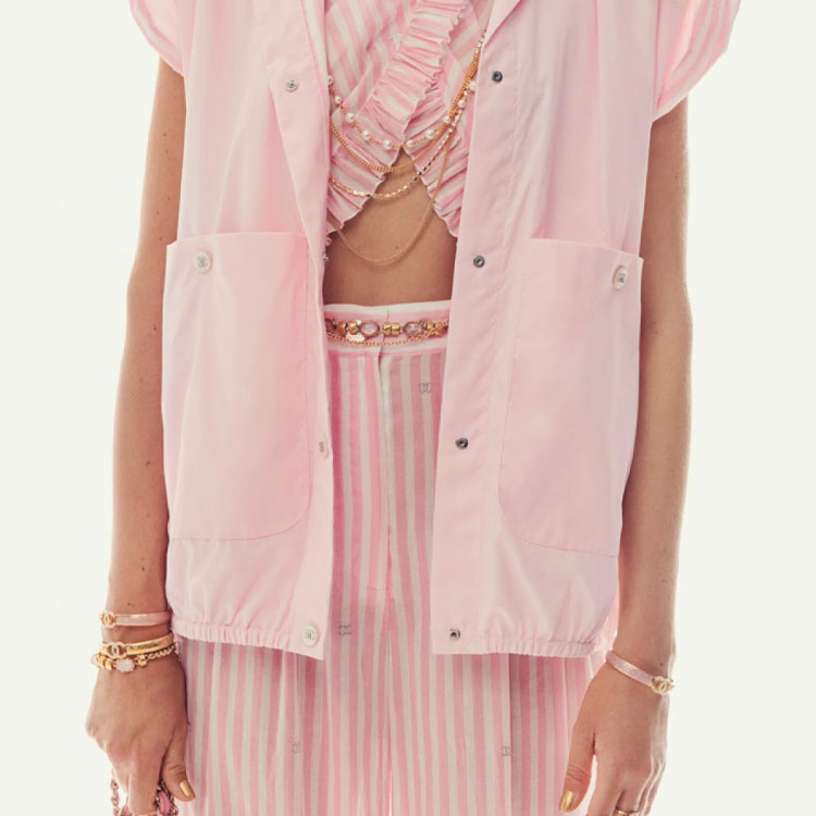 (Women) CHANEL Spring Summer 2024 Pink Short-Sleeve Jacket for Women with Pockets P76214-V68691-NW001 圖 6
