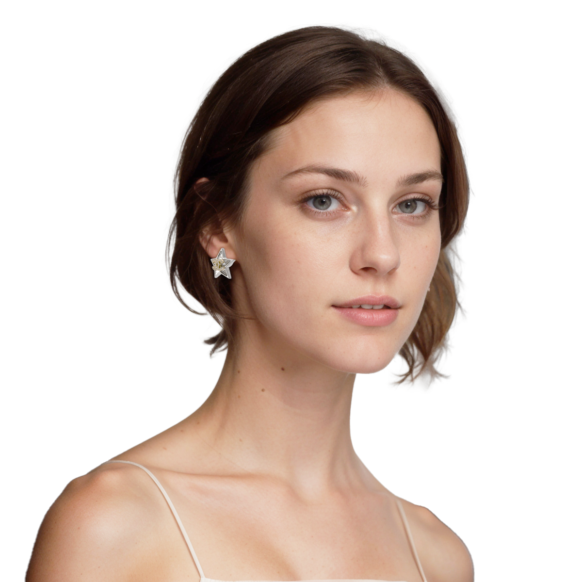 (Women) CHANEL Spring/Summer 23 Crystal Star Double C Logo Cubic Zirconia Earrings. ABA911-B10902-NO032 圖 5