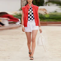 Lookbook (W) 샤넬 23C 체크 니트 수영복 여성 블랙 (봄여름 컬렉션) 23C-P74073-V65730-MB103