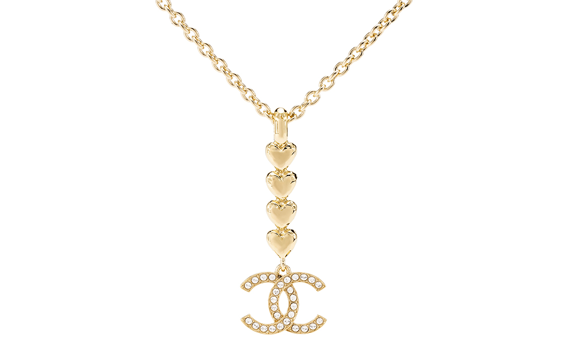 Order (W) CHANEL 春夏23C 雙C水鑽心型金屬項鍊女士款 ABA263-B10486-NN007