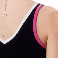 Details for (Women) CHANEL Spring Summer 24 V-Neck Vest with Contrast Trim - Multi-color. P76840-K11050-NU981