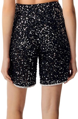 (Women) CHANEL Spring/Summer Sequin High-Waist Straight Shorts Women Black. P75063-K10768-NN918 Lookbook (Women) CHANEL Spring/Summer Sequin High-Waist Straight Shorts Women Black. P75063-K10768-NN918