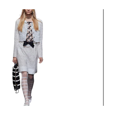 (Women) CHANEL Spring/Summer White Lace Sequin Long Sleeve Jacket for Women. P77293-V69088-0010