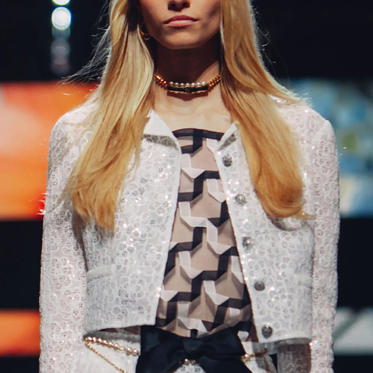 (Women) CHANEL Spring/Summer White Lace Sequin Long Sleeve Jacket for Women. P77293-V69088-0010 圖 3