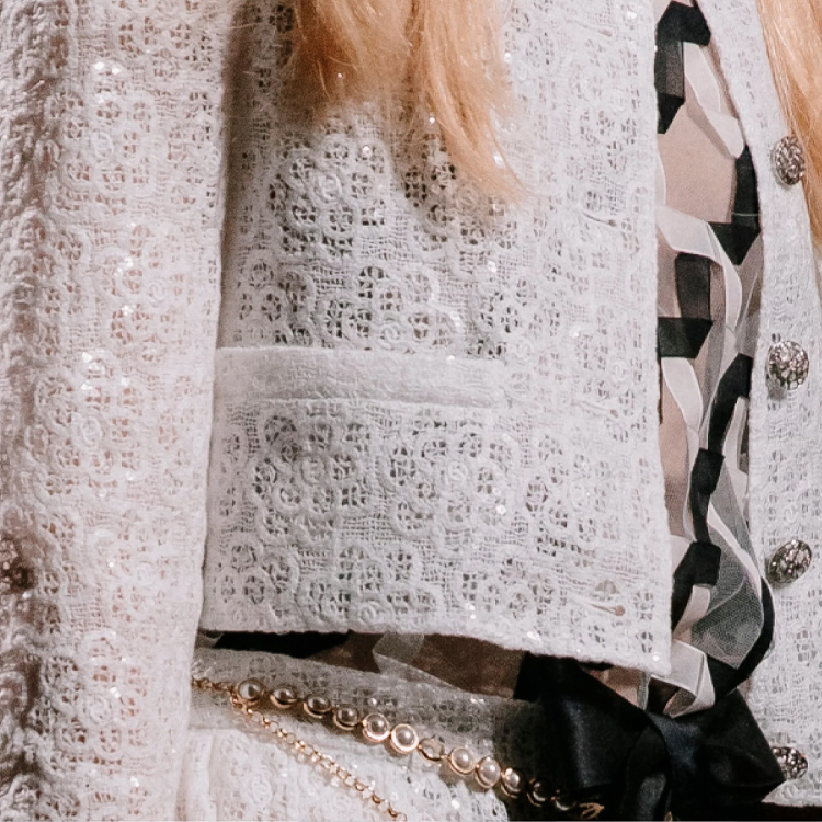 (Women) CHANEL Spring/Summer White Lace Sequin Long Sleeve Jacket for Women. P77293-V69088-0010 圖 5