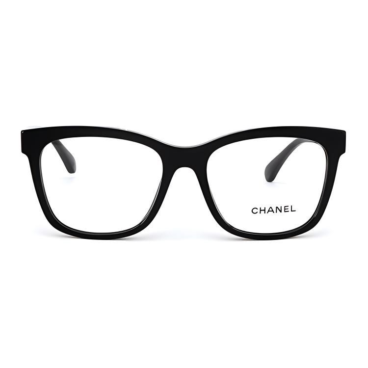 (Women) CHANEL Square Optical Eyeglasses for Women - Black (Prescription Ready) CH3392-C501