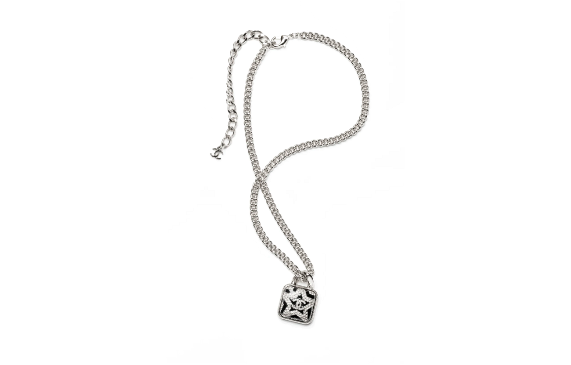 (Women) CHANEL Square Star Pendant Metal Resin Crystal Necklace for Women Silver. ABC047-B14709-NS686 圖 2