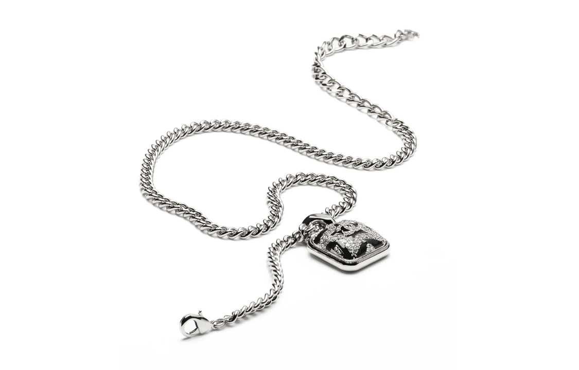 (Women) CHANEL Square Star Pendant Metal Resin Crystal Necklace for Women Silver. ABC047-B14709-NS686 圖 3