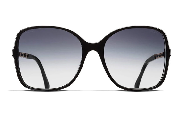 (Women) CHANEL Square Sunglasses Black – Lambskin Metal Weave, RX-Compatible. CH5210Q-C501-3C 圖 3