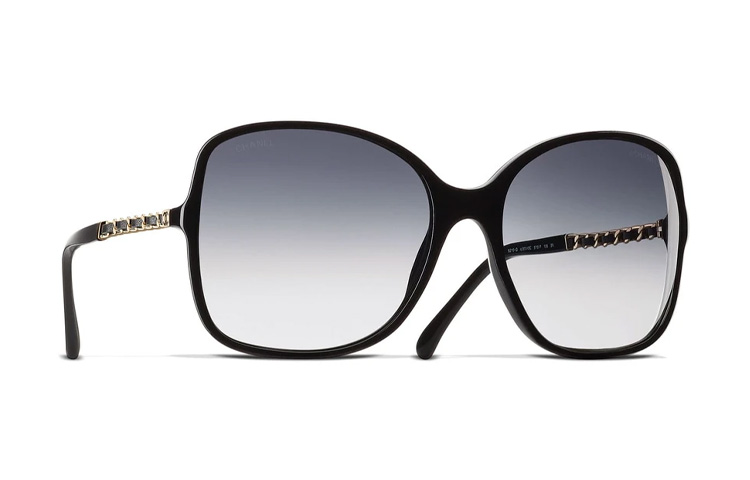 (Women) CHANEL Square Sunglasses Black – Lambskin Metal Weave, RX-Compatible. CH5210Q-C501-3C 圖 4
