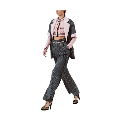 (Women) CHANEL SS21 Black Cotton and Tweed Jacket P70675-V61802-M9999