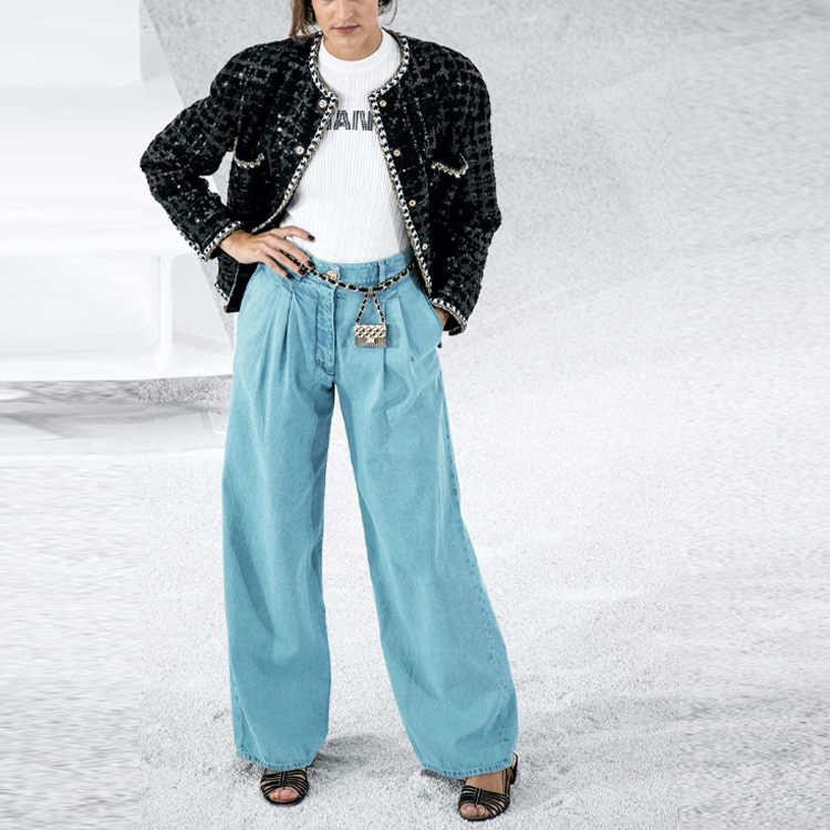 (Women) Chanel SS21 Black Embroidered Shiny Tweed Jacket Women P70575-V61864-M9999 圖 3