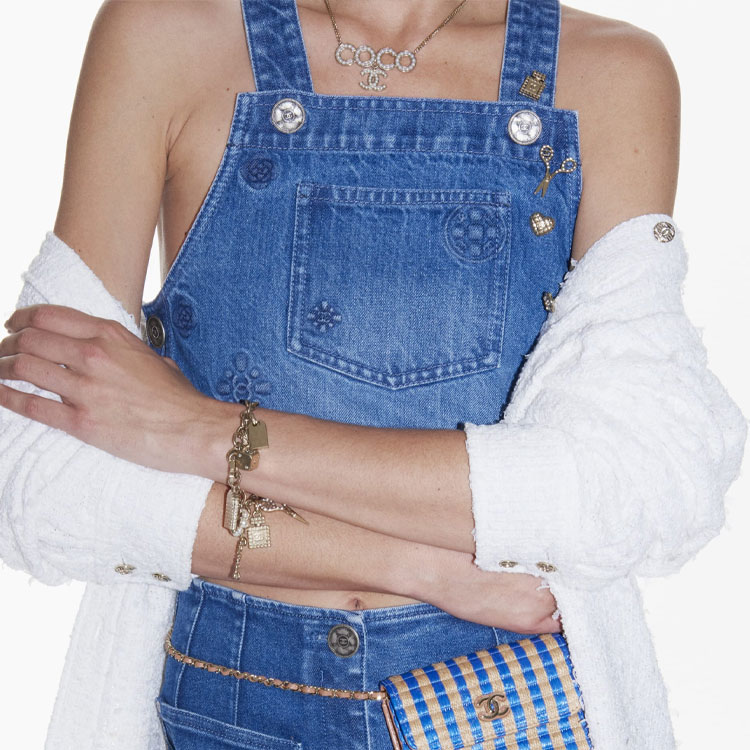 Lookbook (W) Chanel SS21 刺繡水洗牛仔背心 藍色 P70205-V61786-NB623