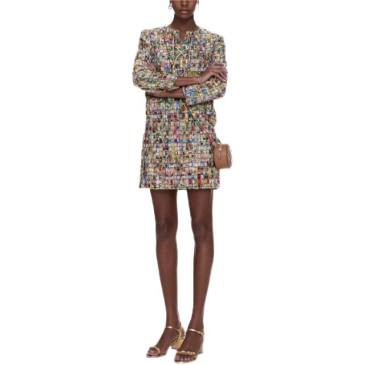 (Women) CHANEL SS21 Tweed Long-Sleeve Dress Women Multicolor P70096-V61795-MH959