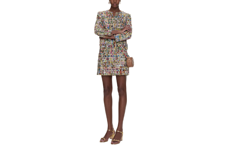 Order (W) シャネル SS21 ツイード 長袖ドレス レディース マルチカラー P70096-V61795-MH959