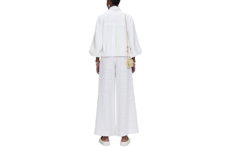 Lookbook (W) シャネル SS21 ホワイト ワイドレッグ トラウザーズ レースアップデザイン付き. P70076-V49091-MH951