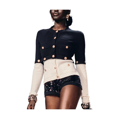(Women) CHANEL SS22 Black Cashmere Cardigan Sweater P72780-K10442-NI562
