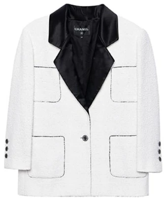 (Women) CHANEL SS22 White Cotton Silk Tweed Jacket P72420-V63388-NG158 Order (Women) CHANEL SS22 White Cotton Silk Tweed Jacket P72420-V63388-NG158