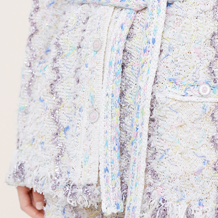 Details for (W) シャネル SS22 ホワイト Vネック 長袖 ニット カーディガン P72288-K10385-NH063