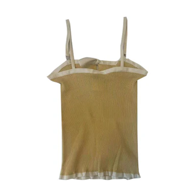 (Women) CHANEL SS22 Colorblock Square-Neck Straight-Cut Tank Top Yellow Women’s P72250-K10403-NH413