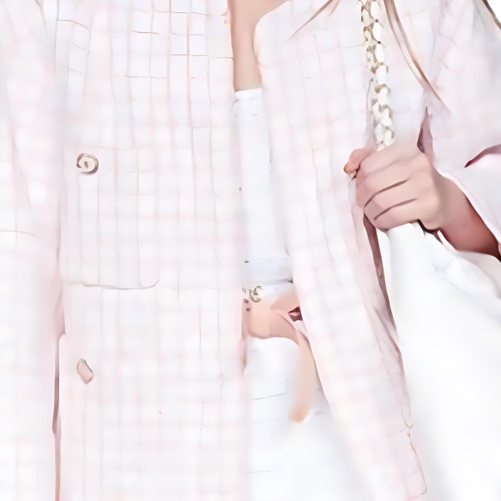 Cheap (W) Chanel SS22 Coat Wanita Pink Tweed Lengan Panjang Klasik H-Line. P72571-V64183-NH645
