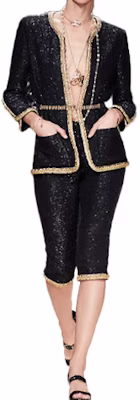 (W) 샤넬 SS22 스팽글 트위드 재킷 블랙 노후드 시크 스타일 P72537-V64050-94305 Order (W) 샤넬 SS22 스팽글 트위드 재킷 블랙 노후드 시크 스타일 P72537-V64050-94305