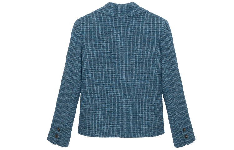 Lookbook (W) 香奈兒SS22無帽設計藍綠色粗花呢外套 P72399-V63980-MH895