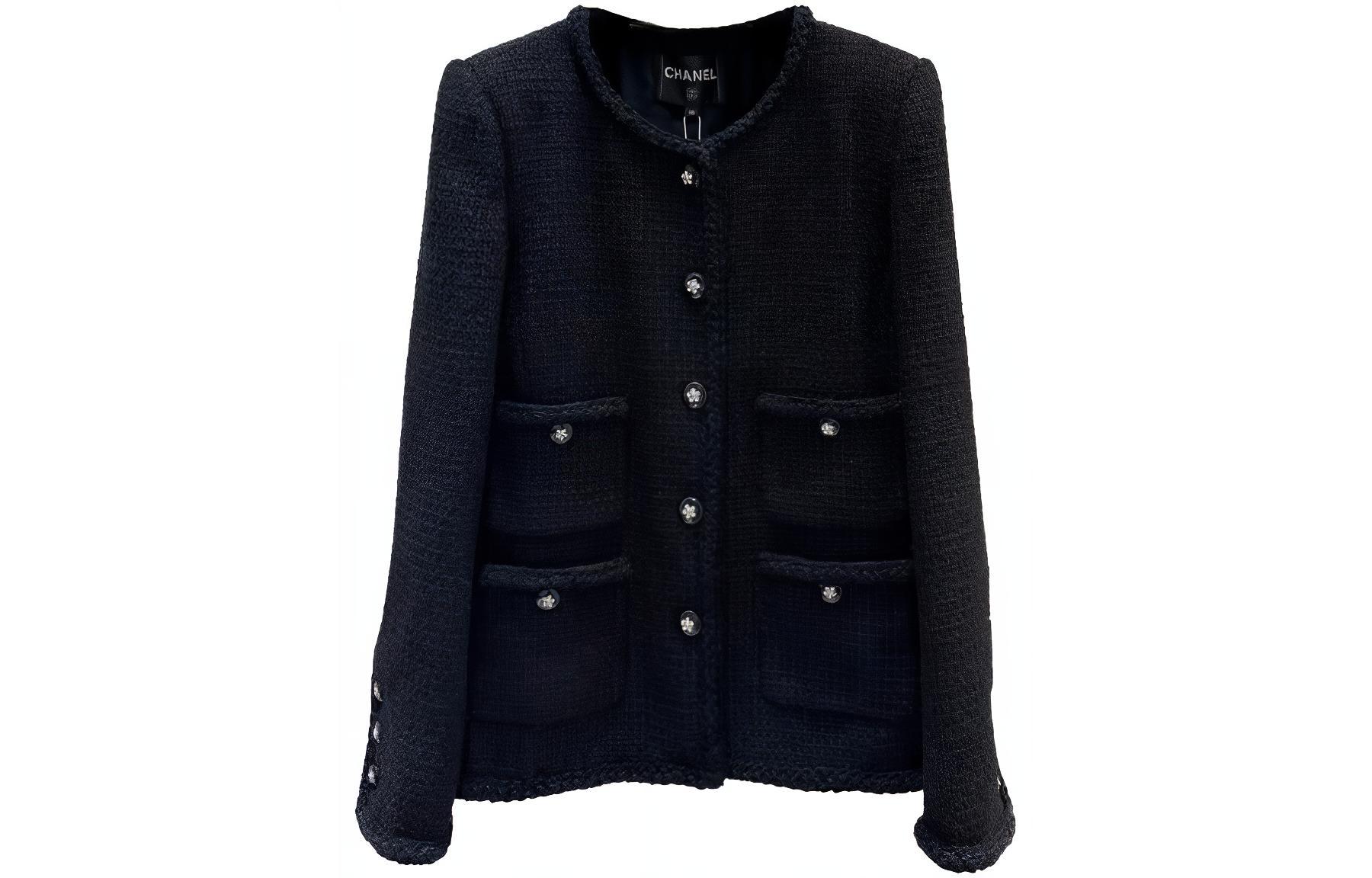 Order (W) CHANEL SS23 黑色圓領長袖針織開衫. P75863-V19676-NU983