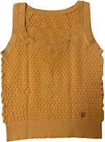 (Women) CHANEL SS23 Caramel Knitted Vest with Solid Floral Patterns. P75351-K10778-NO700 (Women) CHANEL SS23 Caramel Knitted Vest with Solid Floral Patterns. P75351-K10778-NO700