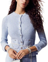 Lookbook (Women) CHANEL SS23 Light Blue Slim Fit Linen Blend Knit Top. P74623-K10706-NM991