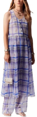 (Women) CHANEL SS23 Long Silk Sheer Logo Print Sleeveless Dress Multicolor P74457-V65979-NM474 Order (Women) CHANEL SS23 Long Silk Sheer Logo Print Sleeveless Dress Multicolor P74457-V65979-NM474