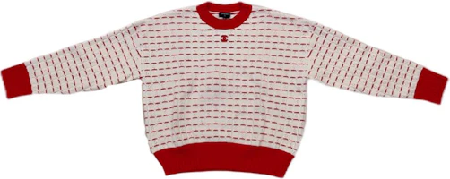 Order (Women) CHANEL SS23 Red Striped Logo Jacquard Knit Long-Sleeve Sweater. P74151-K10656-NM064
