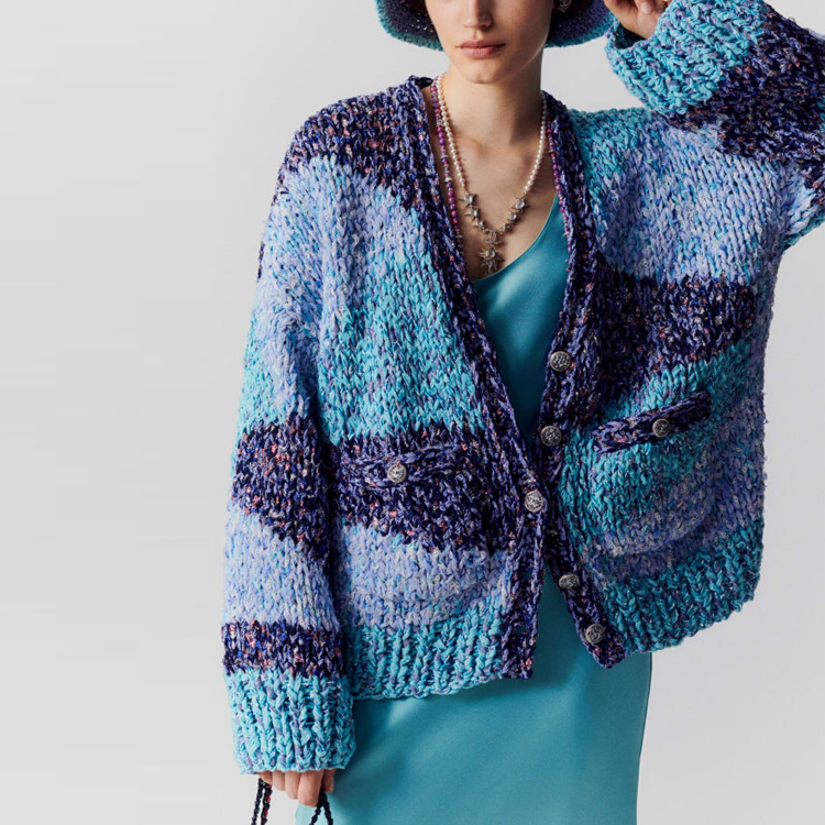 Lookbook (W) 香奈兒 SS23 條紋拼色亮片針織開襟衫 多色款 P74708-K10721-NN082