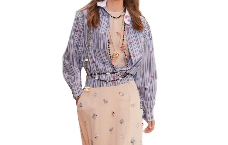 Order (W) 香奈兒 SS23 藍色條紋印花襯衫 P73926-V65463-NL286