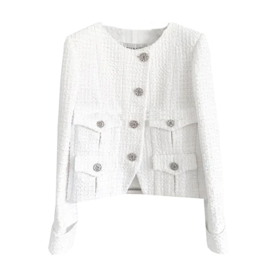 (Women) CHANEL SS23 White Solid Color Single-Breasted Long-Sleeve Jacket P71901-V63373-NG147