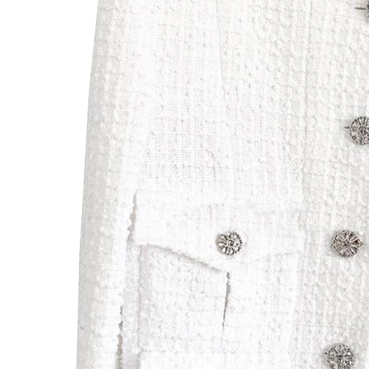 Sizing (W) シャネル SS23 ホワイト 無地 シングルブレスト 長袖 ジャケット P71901-V63373-NG147