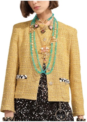 (W) CHANEL SS23 黃色粗花呢長袖外套 P73959-V65555-NL376 Order (W) CHANEL SS23 黃色粗花呢長袖外套 P73959-V65555-NL376