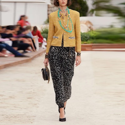 (W) CHANEL SS23 黃色粗花呢長袖外套 P73959-V65555-NL376 Lookbook (W) CHANEL SS23 黃色粗花呢長袖外套 P73959-V65555-NL376
