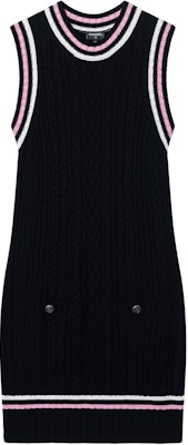 (Women) CHANEL SS23 Black Sleeveless Knit Dress with Logo Buttons and Pocket Design Women P74554-K10682-NN089 Buy (Women) CHANEL SS23 Black Sleeveless Knit Dress with Logo Buttons and Pocket Design Women P74554-K10682-NN089