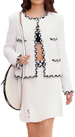 (Women) CHANEL SS23 Black White Tweed Single-Breasted Jacket for Women. P73933-V49084-00100 (Women) CHANEL SS23 Black White Tweed Single-Breasted Jacket for Women. P73933-V49084-00100