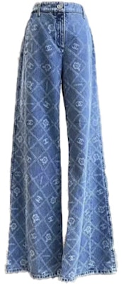 (Women) CHANEL SS23 Diamond Pattern Printed Denim Jeans Women’s Casual Blue Jeans. P75250-V66857-NO706 Order (Women) CHANEL SS23 Diamond Pattern Printed Denim Jeans Women’s Casual Blue Jeans. P75250-V66857-NO706