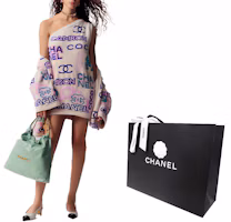 Lookbook (Women) CHANEL SS23 Graffiti Letter Logo Jacquard Knit Sweater Women Multicolor P74736-K10718-NN056