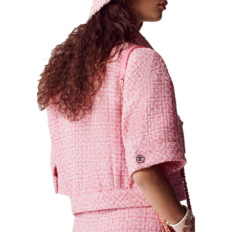 Shop (W) 香奈兒 SS23 粉色短袖翻領外套 女款 P74451-V65954-NM469