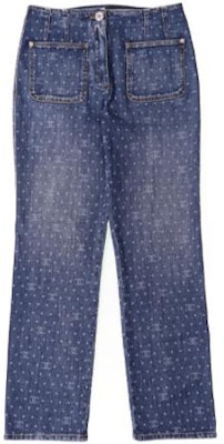 (Women) CHANEL SS23 Polka Dot Logo Denim Jeans Women - Blue P74503-V66064-NM678 Order (Women) CHANEL SS23 Polka Dot Logo Denim Jeans Women - Blue P74503-V66064-NM678